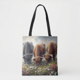 Väster Highland Cattle Tote, Crossbody Bag Tygkasse