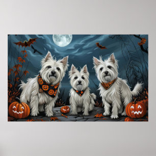 Väster Highland Halloween Spooky Poster