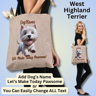 Väster Highland Terrier, Add Hund's Namn, Change T Tygkasse