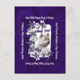 Väster Highland Terrier Adsible Mors dag Önskemål Vykort