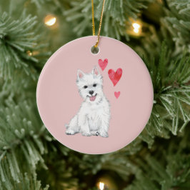 Väster Highland Terrier Anpassade Westie Julgransprydnad Keramik