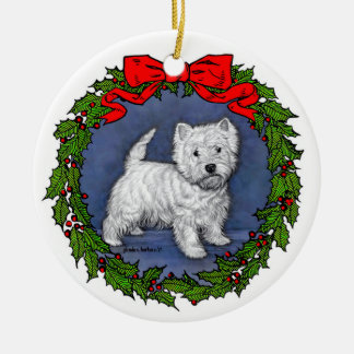Väster Highland Terrier Art by Glenda S. Harlan Julgransprydnad Keramik