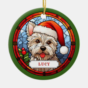 Väster Highland Terrier Ceramic Circle Ornament
