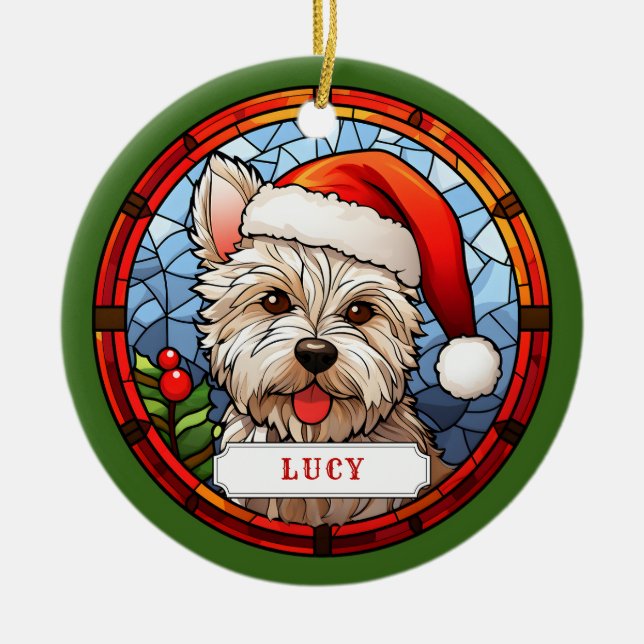 Väster Highland Terrier Ceramic Circle Ornament (Framsidan)