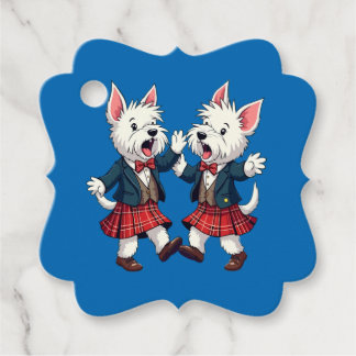 Väster Highland Terrier Dancing Scottish Ceilidh Gåvor Etiketter