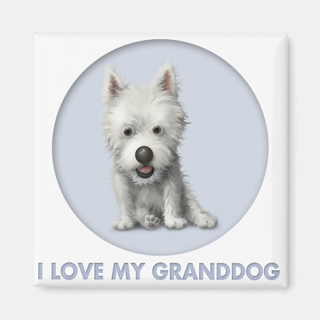 Väster Highland Terrier Granddog Magnet (Framsidan)