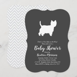 Väster Highland Terrier Hund Baby Shower Westie Inbjudningar