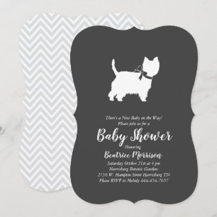 Väster Highland Terrier Hund Baby Shower Westie Inbjudningar
