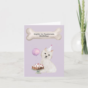 Väster Highland Terrier Hund Birthday Helgkort