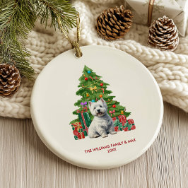 Väster Highland Terrier-Hund, Personlig jul Julgransprydnad Keramik