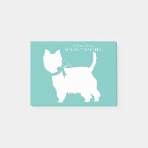 Väster Highland Terrier Hund Puppy Westie Post-it Block