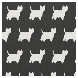Väster Highland Terrier Hund Silhouette Pet Tyg