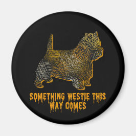 Väster Highland Terrier Hund Silhouette Roligt Hal Magnet