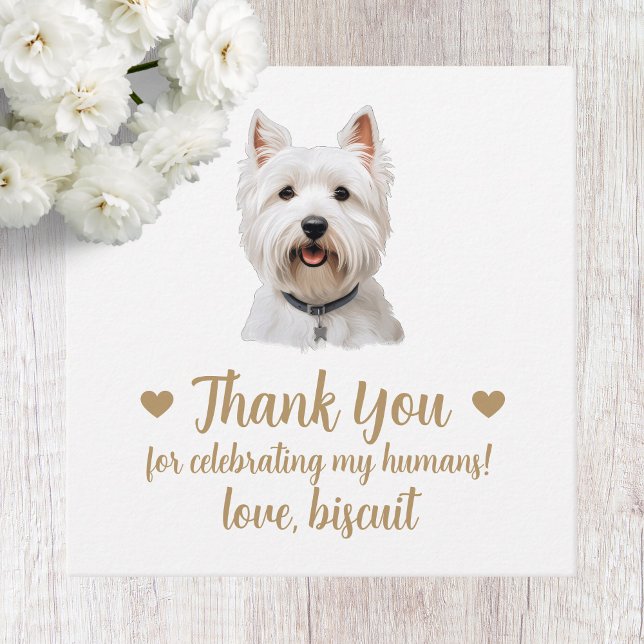 Väster Highland Terrier Hund Wedding Favor Märkres Gåvor Etiketter (Skapare uppladdad)