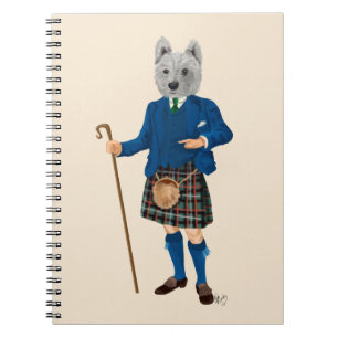 Väster Highland Terrier i Kilt 2 Anteckningsbok Med Spiral