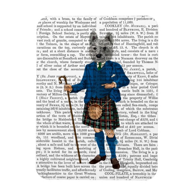Väster Highland Terrier i Kilt 3 Magnet (Vertikal)