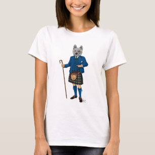 Väster Highland Terrier i Kilt 3 Tee Shirt