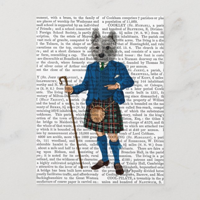 Väster Highland Terrier i Kilt 3 Vykort (Framsida)