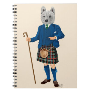 Väster Highland Terrier i Kilt Anteckningsbok Med Spiral