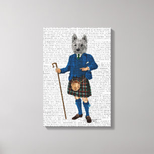 Väster Highland Terrier i Kilt Canvastryck