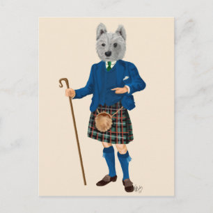Väster Highland Terrier i Kilt Vykort