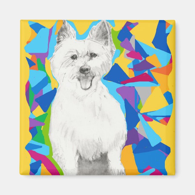 Väster Highland Terrier Magnet (Framsidan)