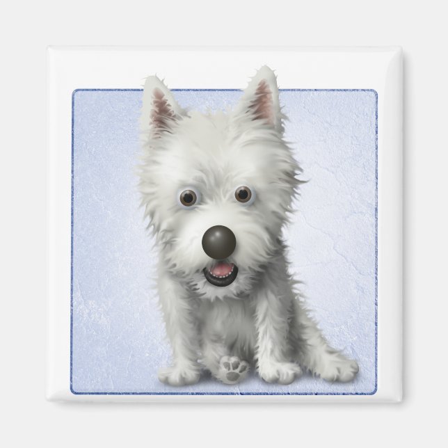 Väster Highland Terrier Magnet (Framsidan)