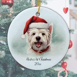 Väster Highland Terrier Personlig Första jul Julgransprydnad Keramik