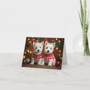 Väster Highland Terrier Puppies-julkort Kort