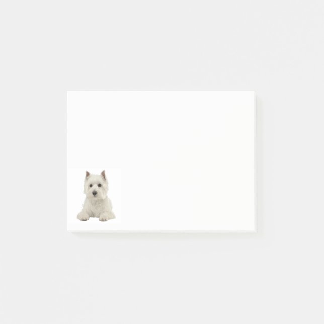 Väster Highland Terrier Puppy Hund Post-it Block (Framsida)