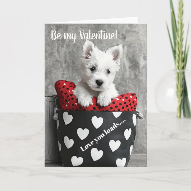 Väster Highland Terrier puppy Valentine Card Tack Kort (Framsida)