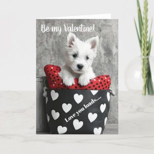 Väster Highland Terrier puppy Valentine Card Tack Kort