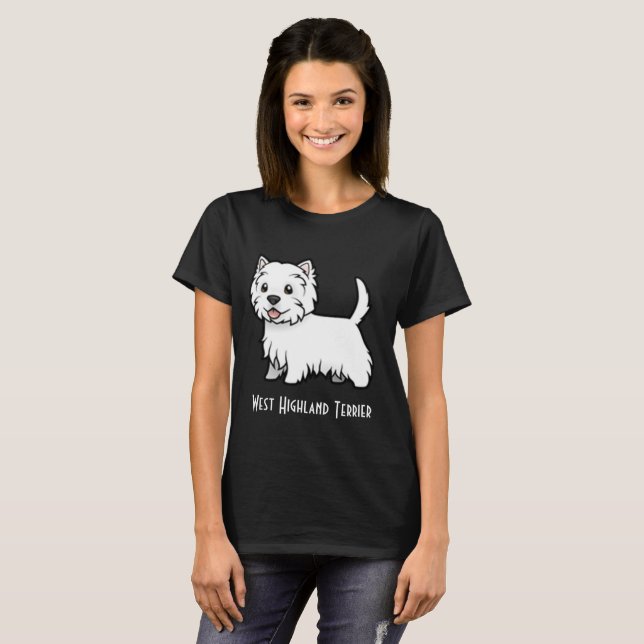 Väster Highland Terrier T-shirt (Hel framsida)