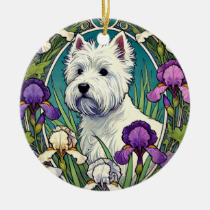 Väster Highland Terrier Westie Julgransprydnad Keramik
