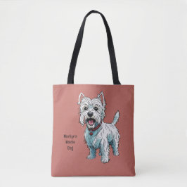 Väster Highland Terrier, Westie. Redigerbar Tygkasse