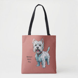 Väster Highland Terrier, Westie. Redigerbar Tygkasse
