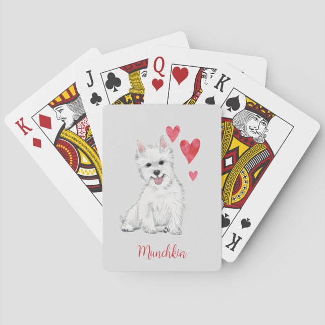Väster Highland Terrier White Päls Westie Casinokort (Baksidan)