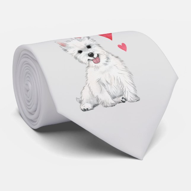 Väster Highland Terrier White Päls Westie Slips (Rullad)