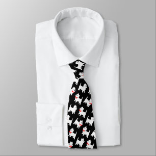 Väster Highland Terriers in Red Bowties Slips