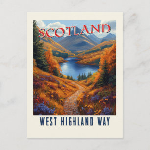 Väster Highland Way Scotland Vintage Hiking Travel Vykort