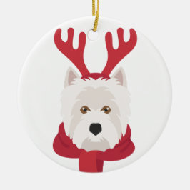 Väster Highland white skräcker jul Ornament