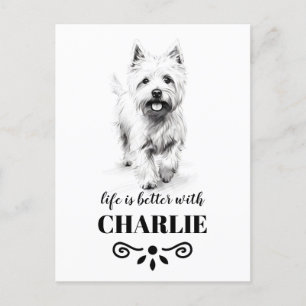 Väster Highland White Terrier Anpassningsbar hund Vykort