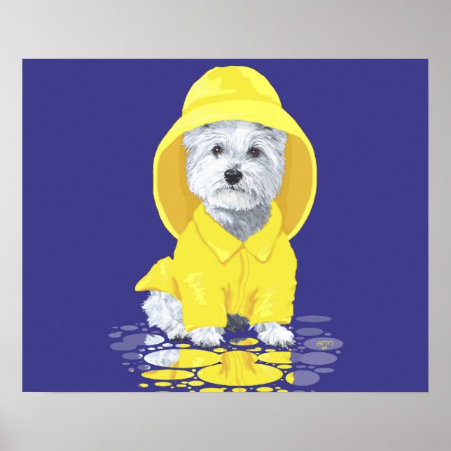 Väster Highland White Terrier April Showers Poster (Framsidan)