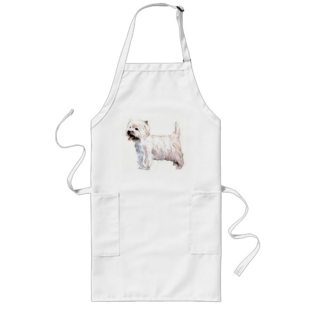Väster Highland White Terrier Apron Långt Förkläde (Framsidan)