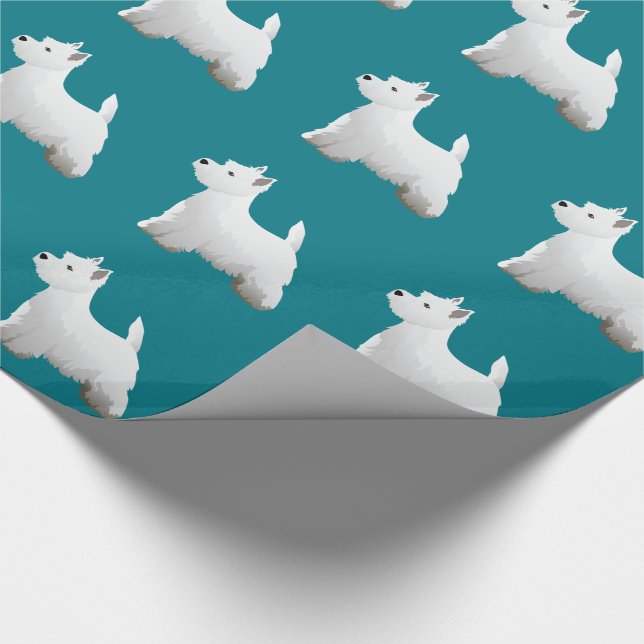 Väster Highland White Terrier Basic-rasdesign Presentpapper (Hörn)
