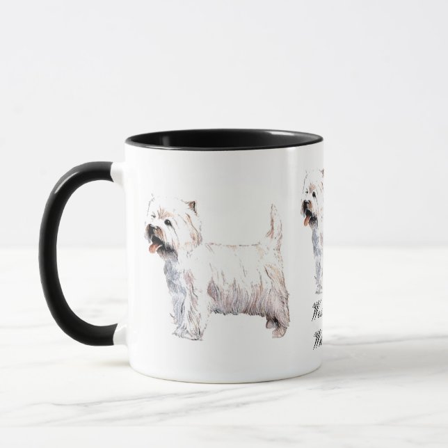Väster Highland White Terrier Ceramic Mugg (Vänster)