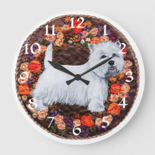 Väster Highland White Terrier Clock Stor Klocka