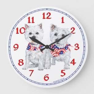 Väster Highland White Terrier Clock Stor Klocka