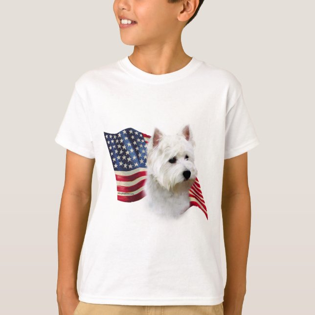 Väster Highland White Terrier Flagga Tee (Framsida)