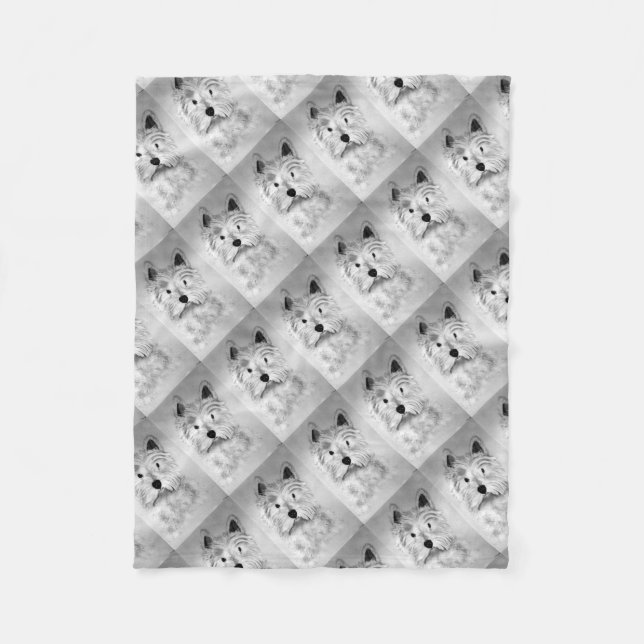 Väster Highland White Terrier Fleecefilt (Framsidan)